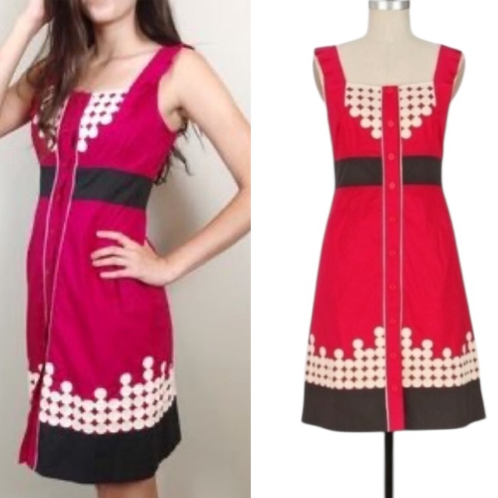 Anthropologie Floreat Sweet As Pie Pink Embroidered Appliqué Mini Dress - 4